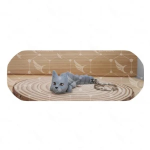Llavero Gato articulado Esfinge Gris