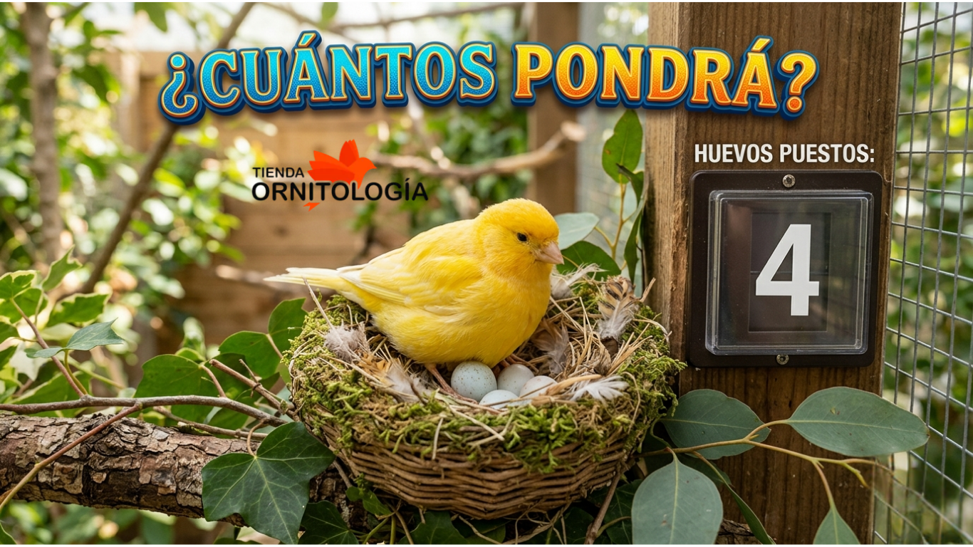 canaria poniendo huevos