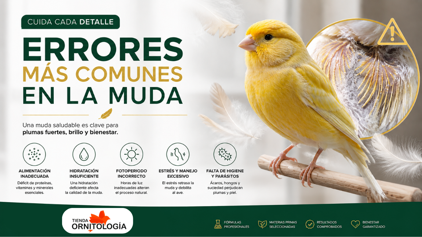 errores en la muda de canarios